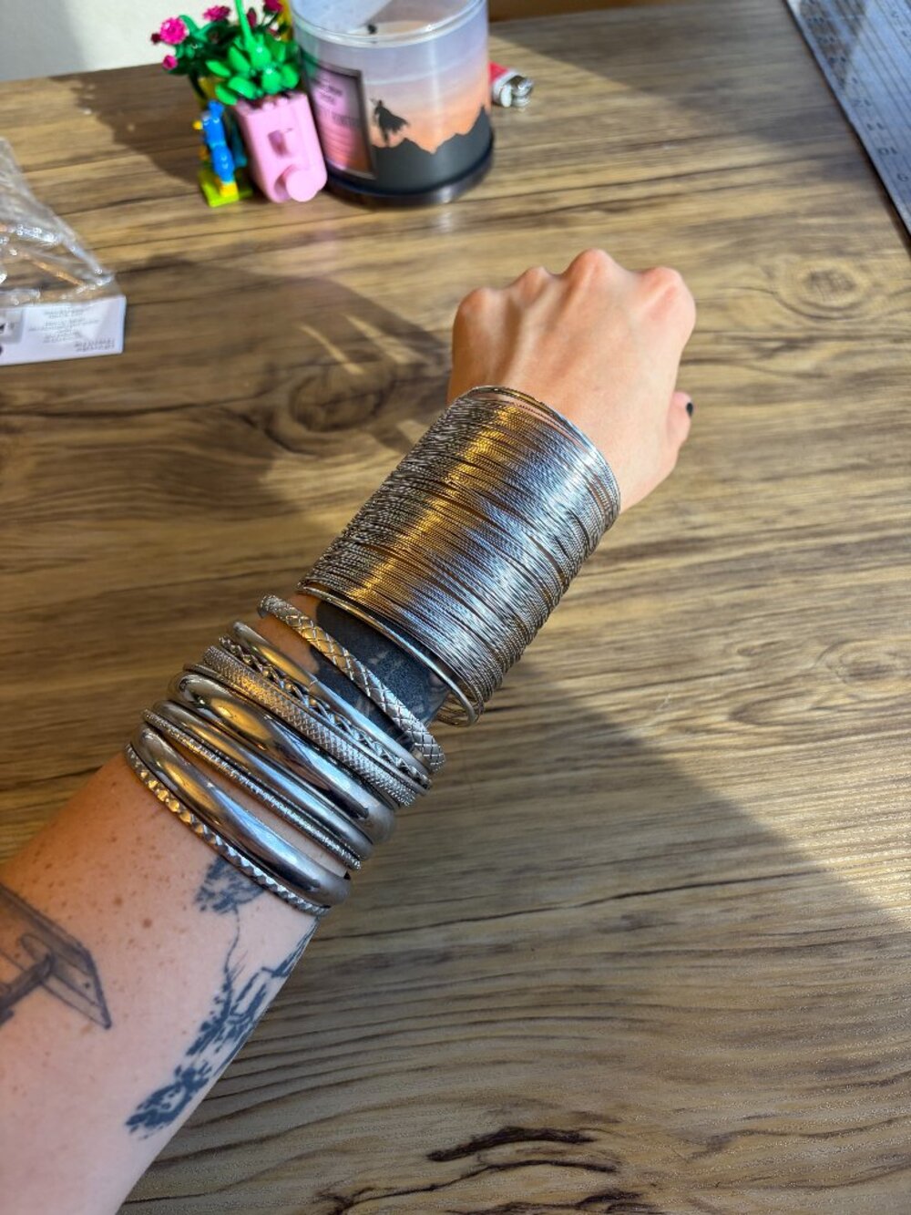 silver bangle set